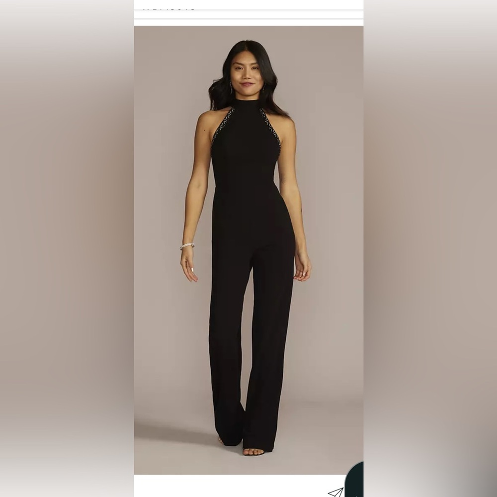 Sleek Black High-Neck Sleeveless Jumpsuit